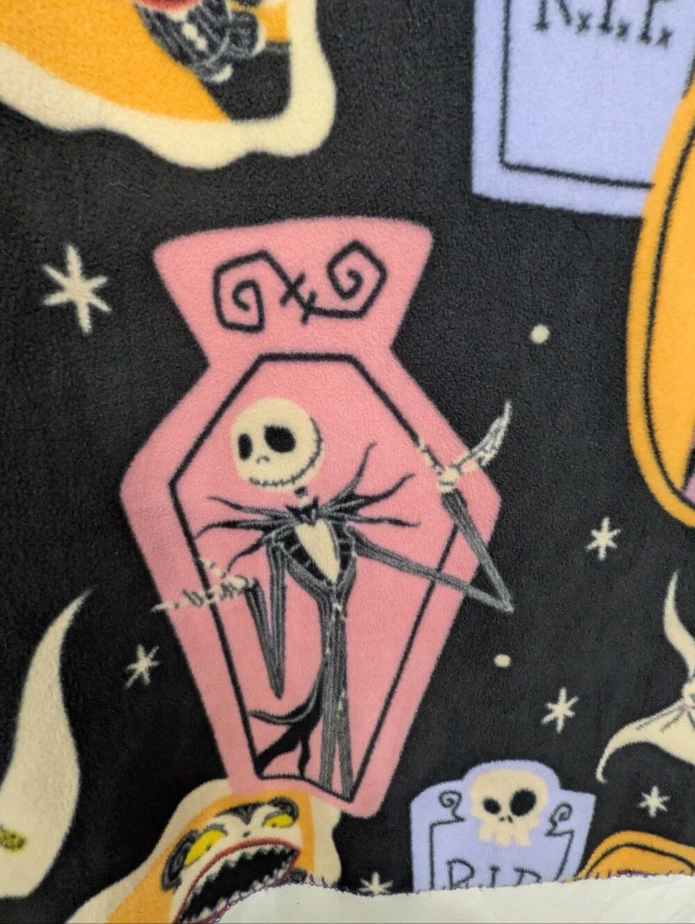 Disney Nightmare Before Christmas Jack Sally Fleece Throw Blanket 43x60